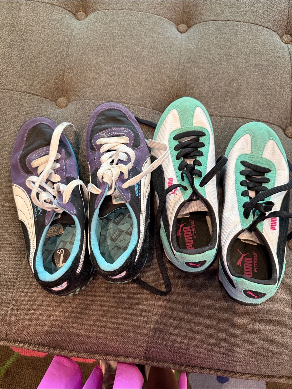 Puma Teal and Purple Retro Style Women's Sneakers